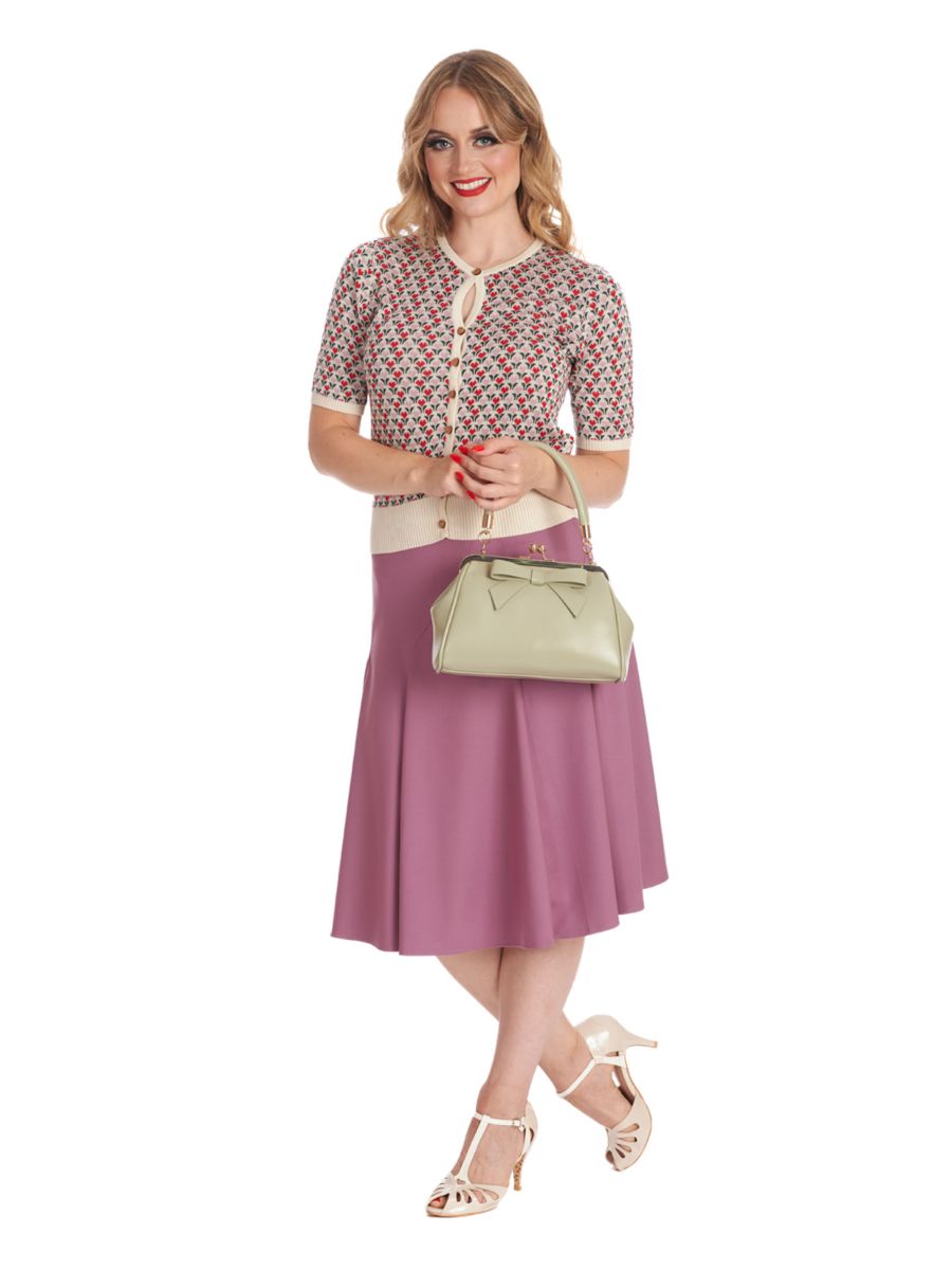 CAROL CLASSIC PANEL DETAIL SKIRT Lilac