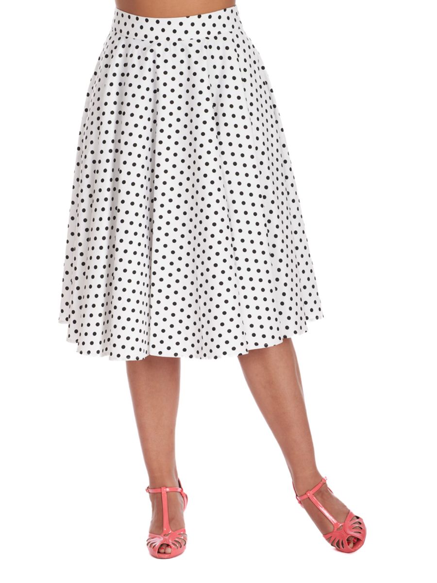 DOT DAYS SWING SKIRT White