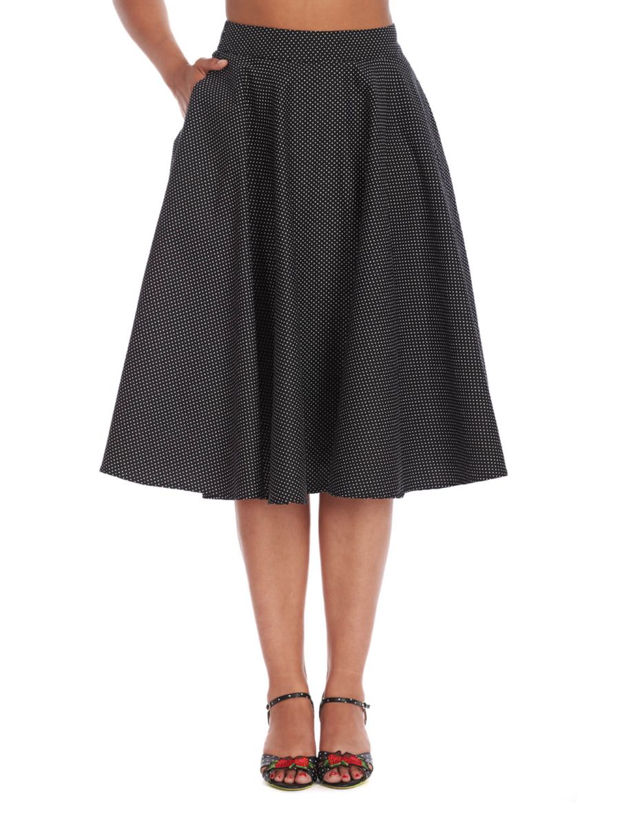 MINI POLKA QUEEN SWING SKIRT Black