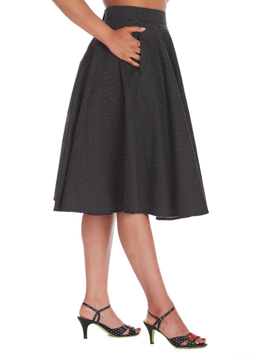 MINI POLKA QUEEN SWING SKIRT Black