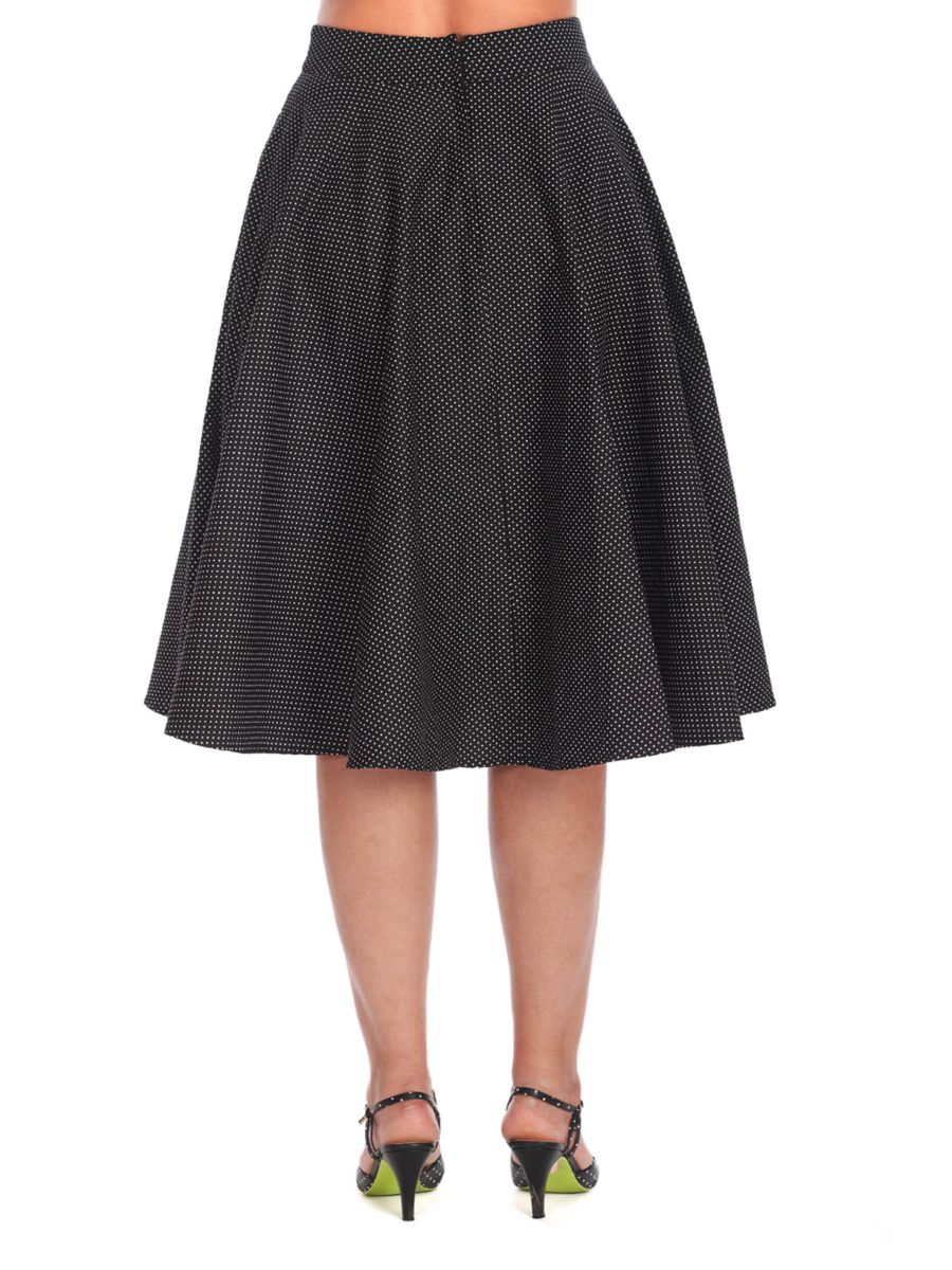 MINI POLKA QUEEN SWING SKIRT Black