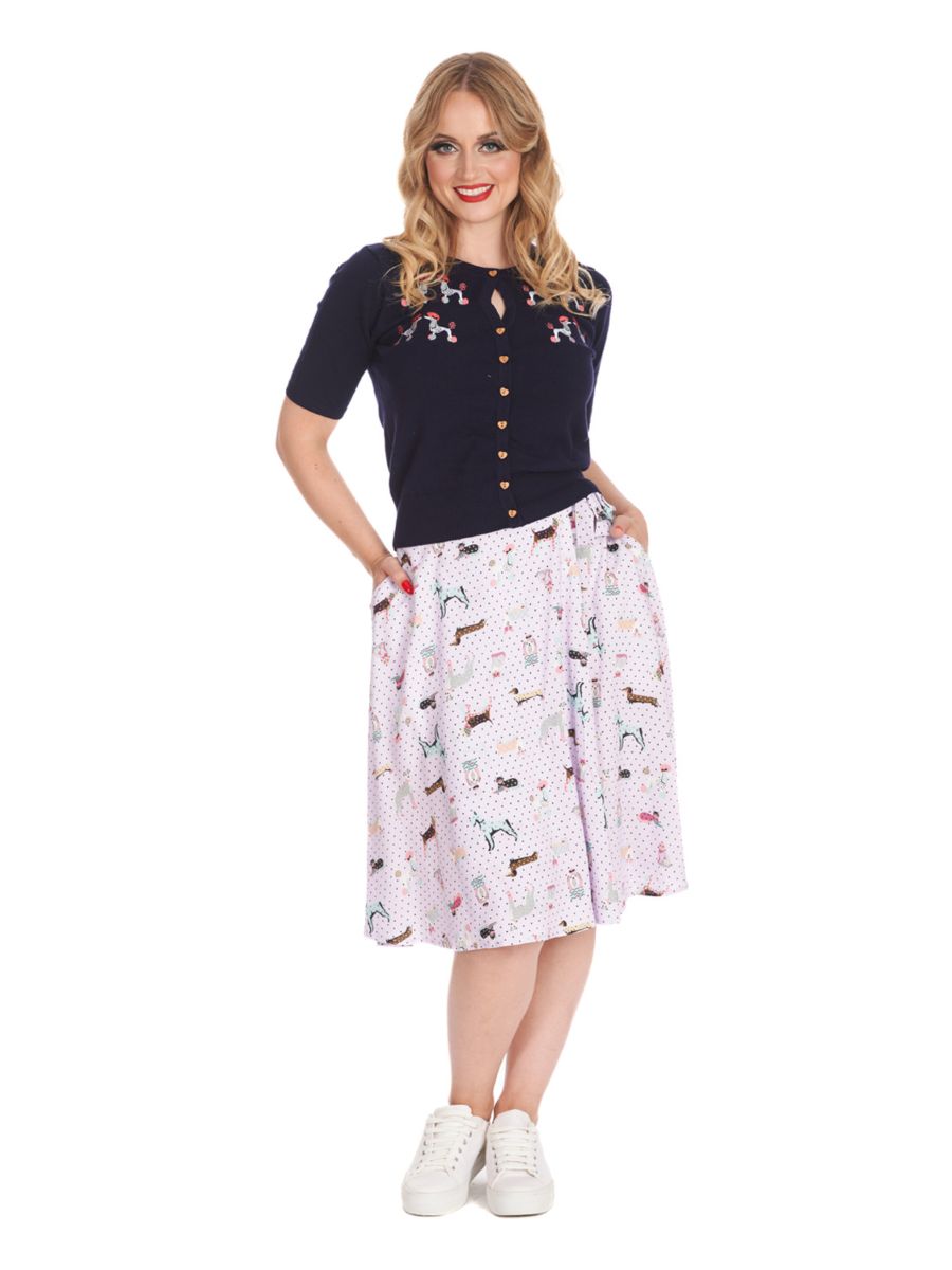 THE KISSING POODLES CARDIGAN Navy