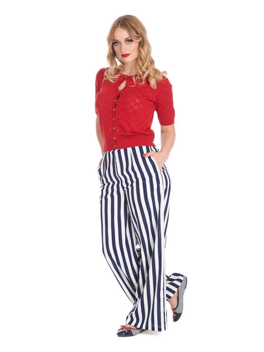 SALLY STRIPE TROUSER Navy