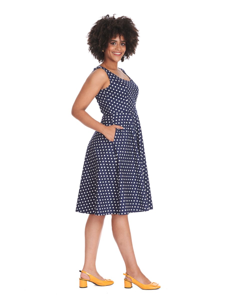 DOT DAYS SWING DRESS Navy