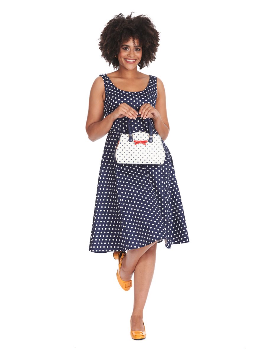 DOT DAYS SWING DRESS Navy