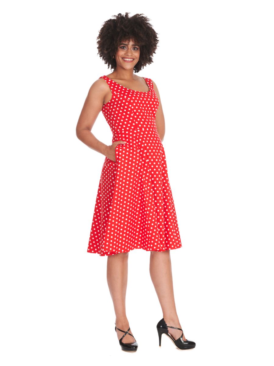 DOT DAYS SWING DRESS Red
