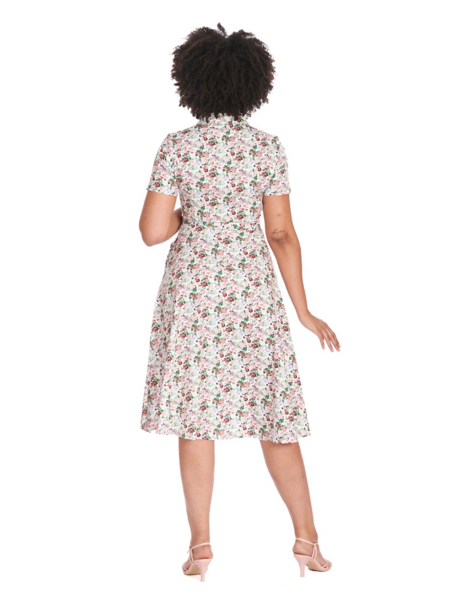 FLORAL BURST DRESS White
