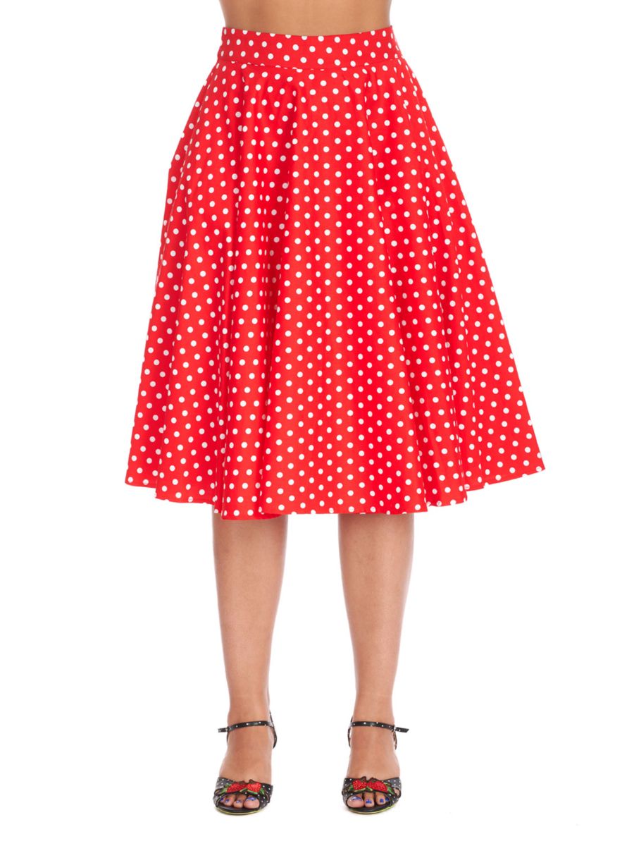 DOT DAYS SWING SKIRT Red