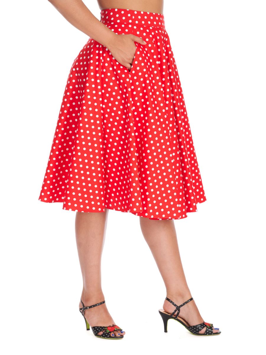 DOT DAYS SWING SKIRT Red