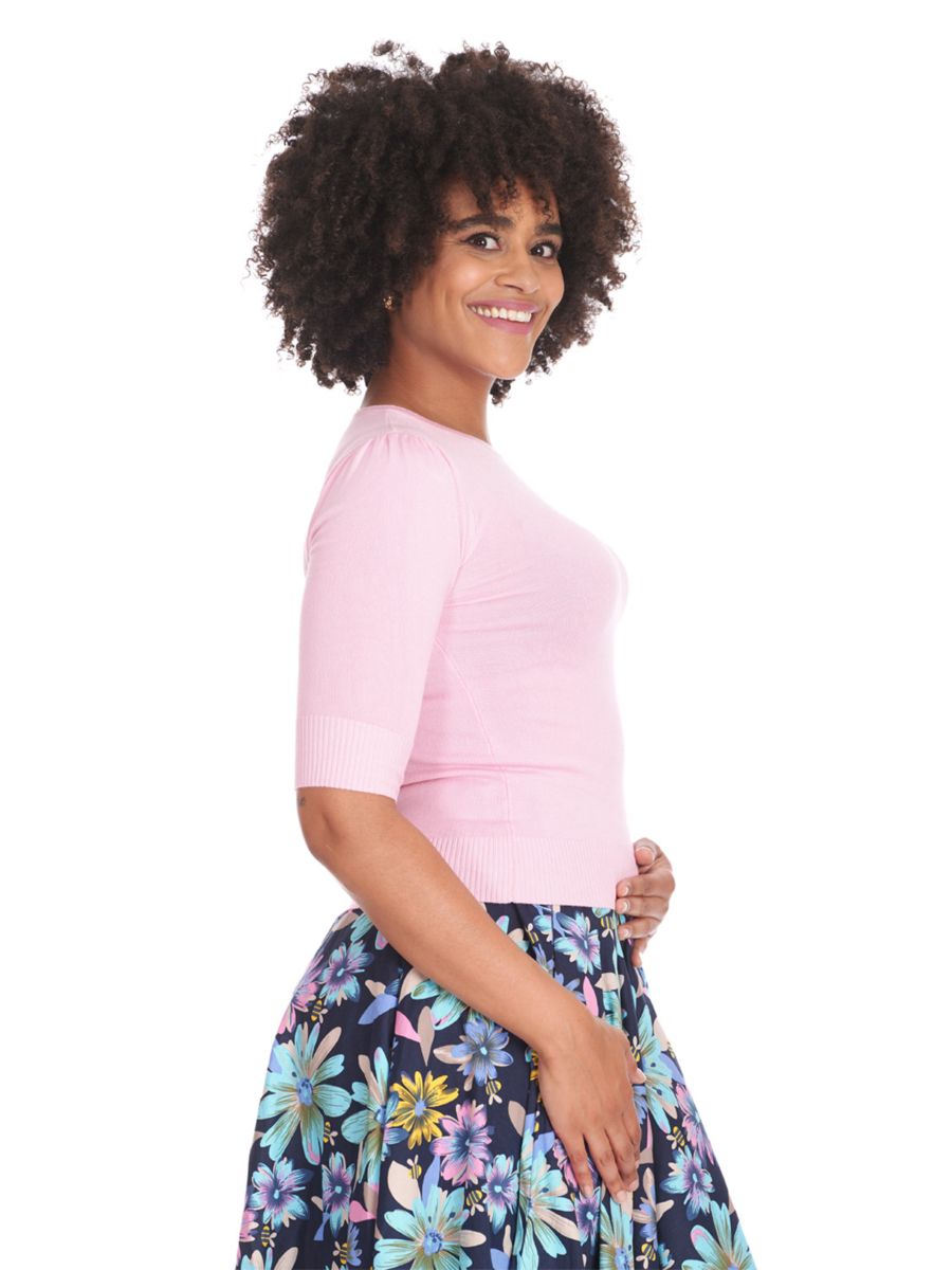 1950's Banned Retro Grace jumper-Pink