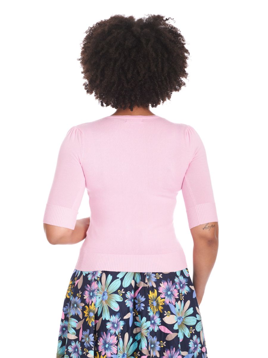 1950's Banned Retro Grace jumper-Pink