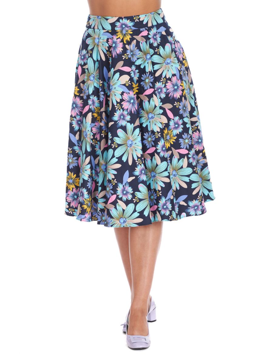SUMMER BEE SWING SKIRT  Navy