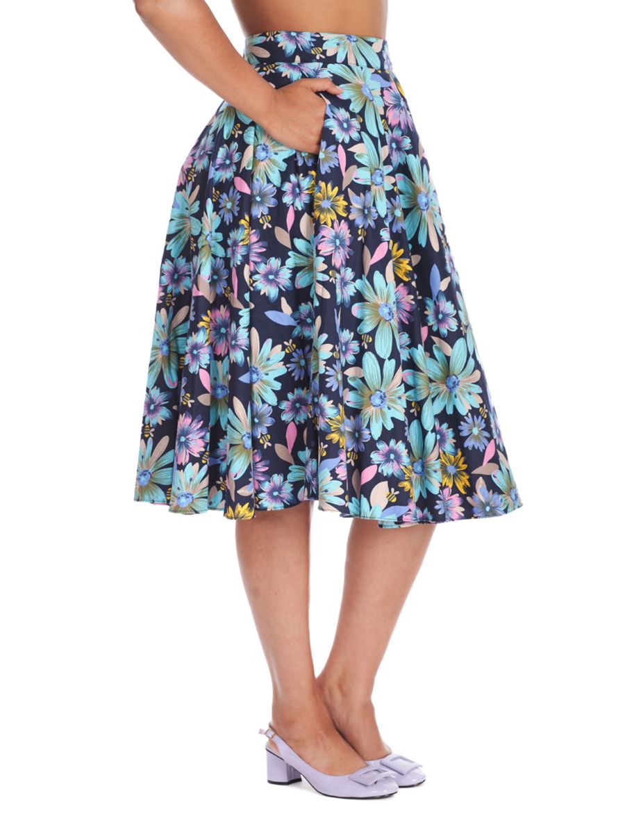 SUMMER BEE SWING SKIRT  Navy