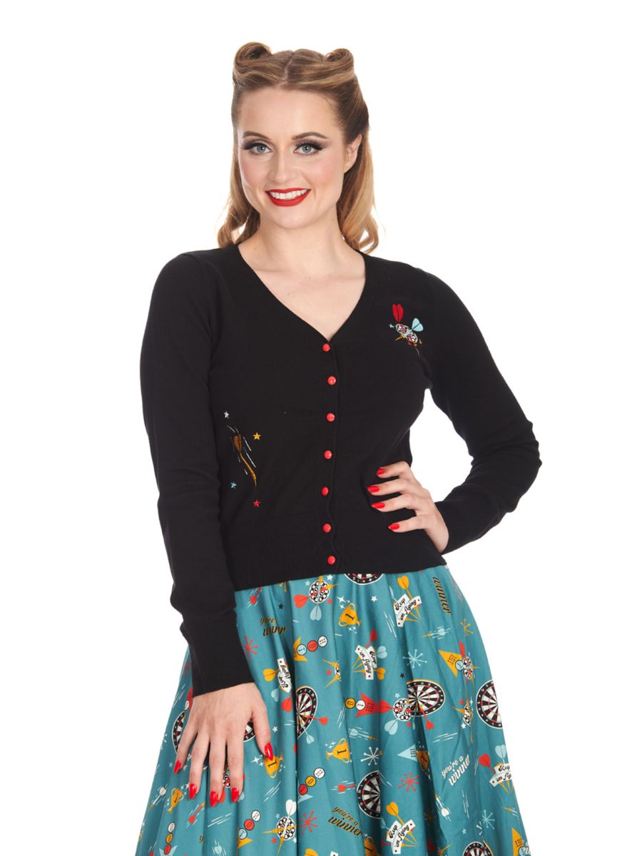 KEEP EM FLYING CARDIGAN Black