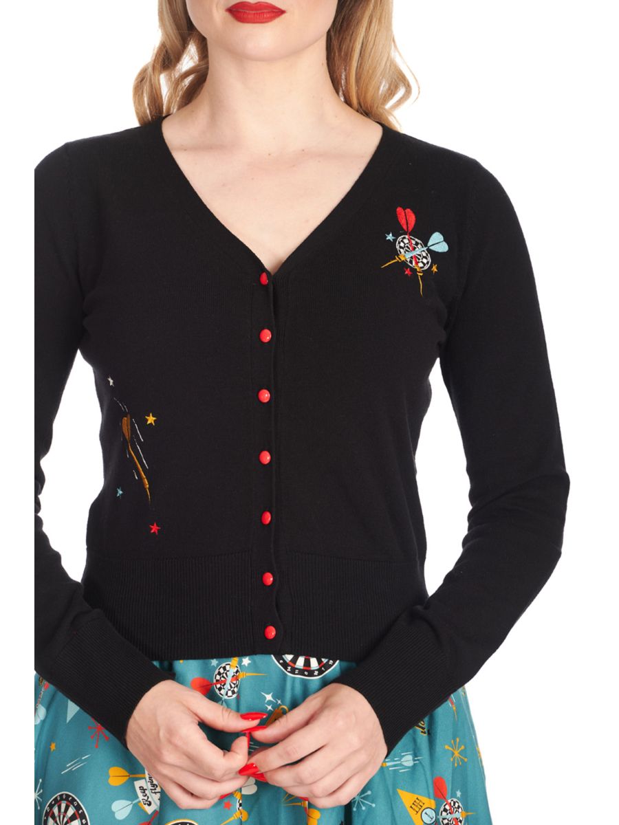 KEEP EM FLYING CARDIGAN Black