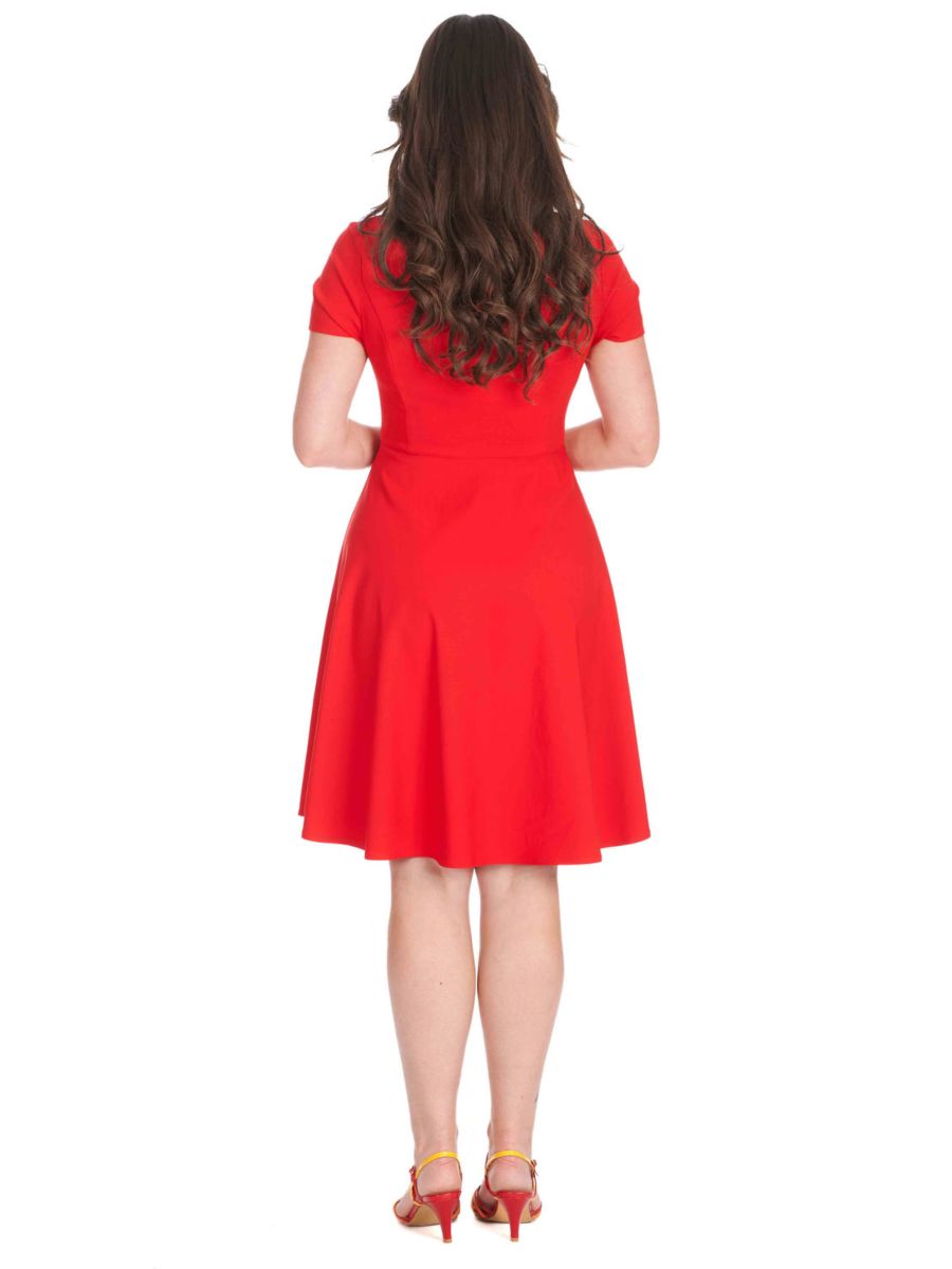 WONDER FIT & FLARE DRESS Red