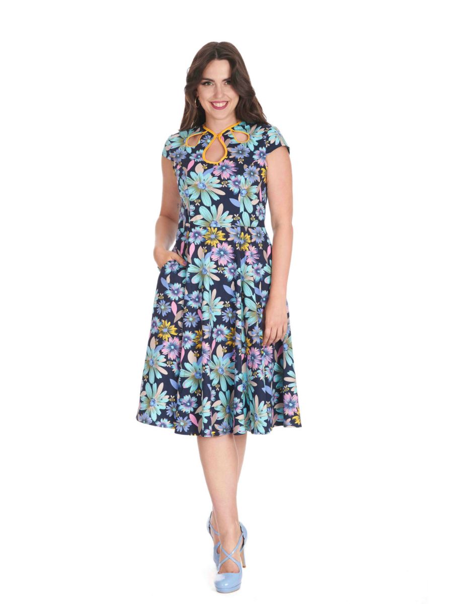 SUMMER BEE SWING DRESS Navy