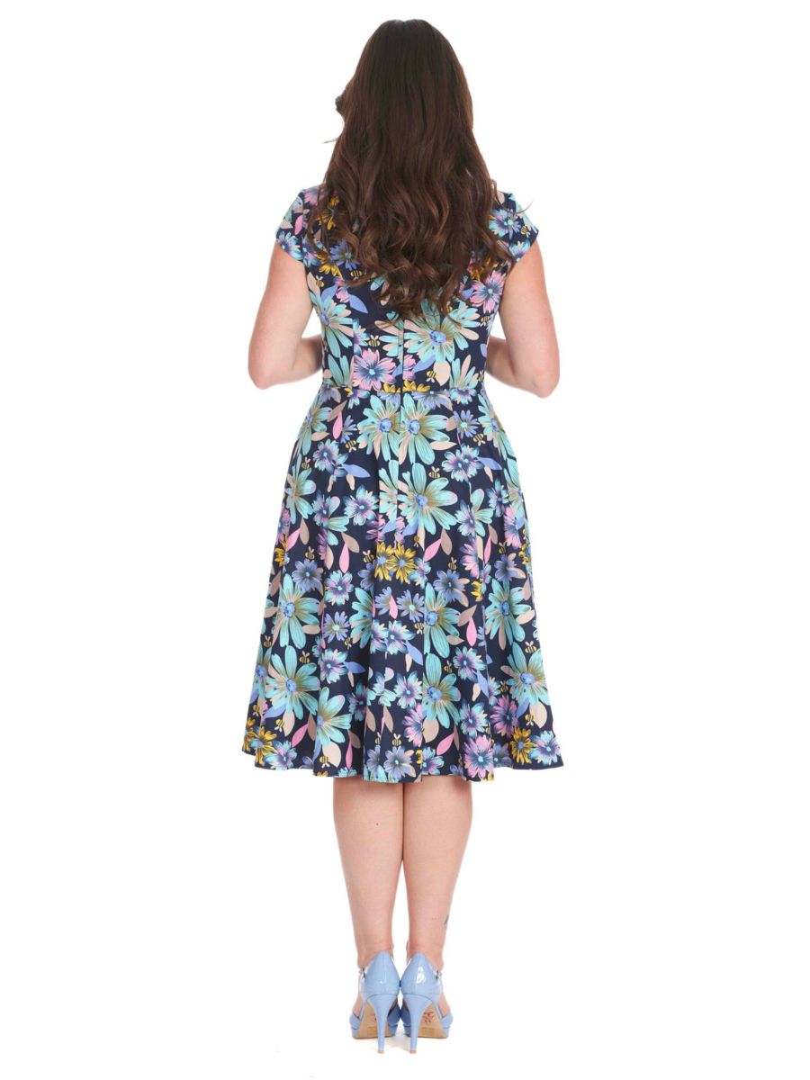 SUMMER BEE SWING DRESS Navy