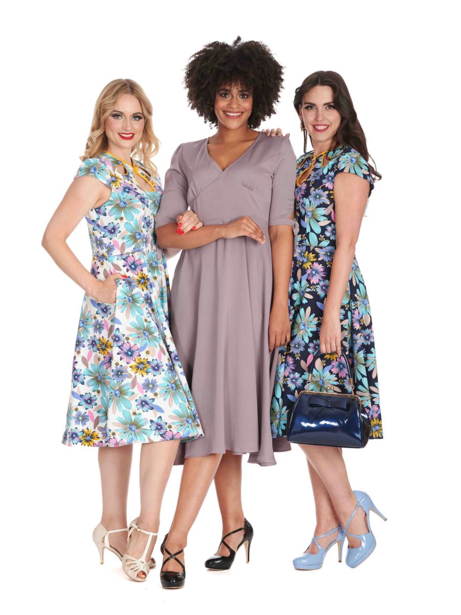 SUMMER BEE SWING DRESS Navy