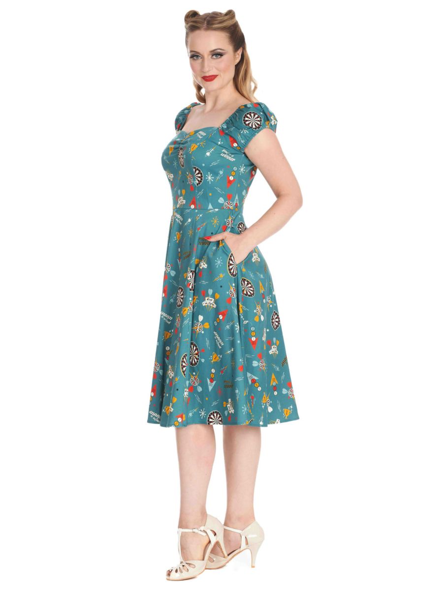 KEEP EM FLYING SWING OFF SHOULDER DRESS Teal