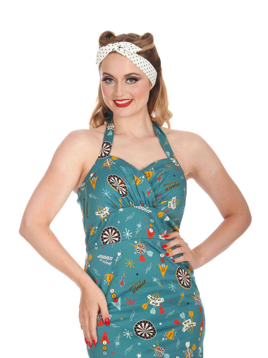 KEEP EM FLYING HALTER PENCIL DRESS Teal