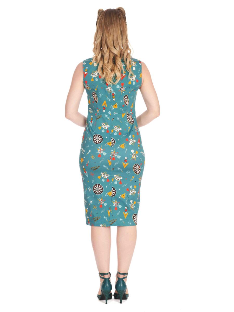 KEEP EM FLYING PENCIL DRESS Teal