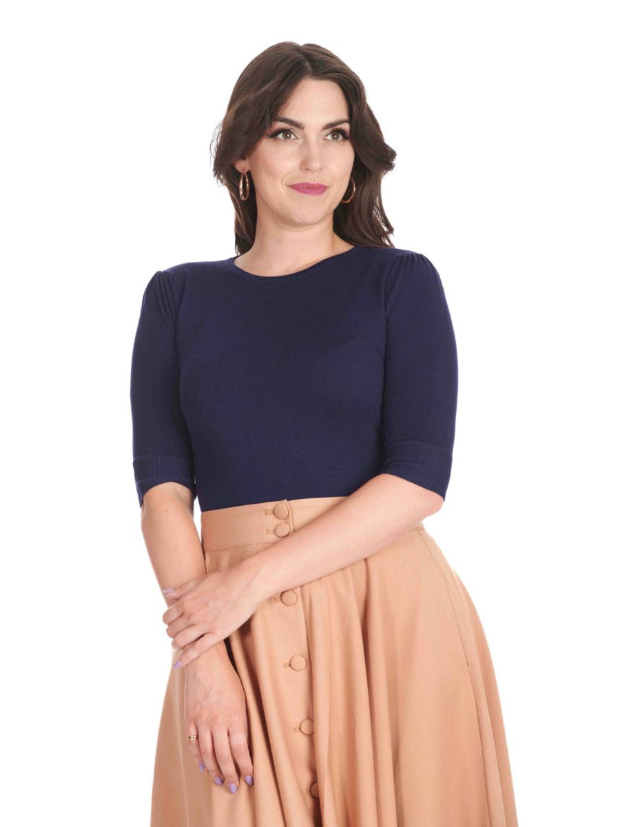 1950's Banned Retro Grace jumper-Navy