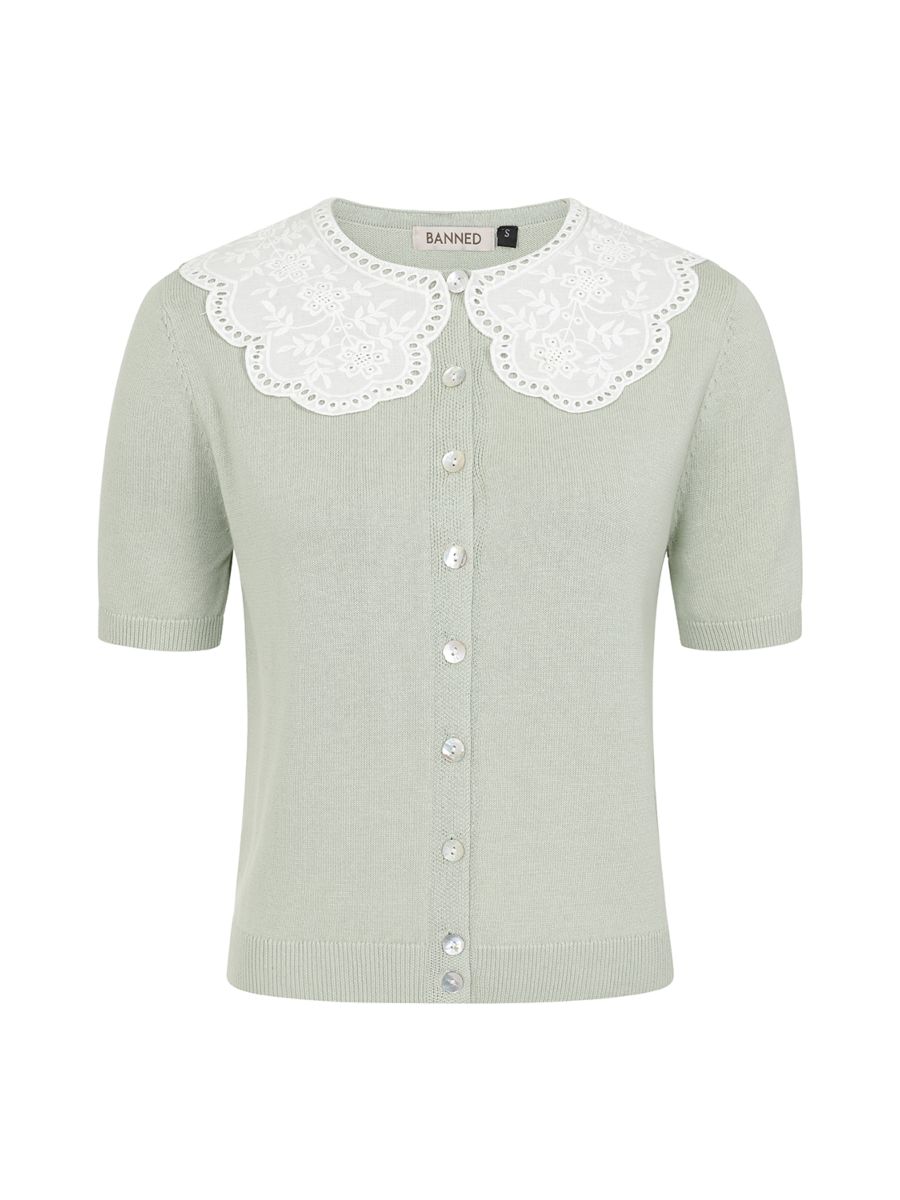 COLLAR CUTIE CARDIGAN Seafoam