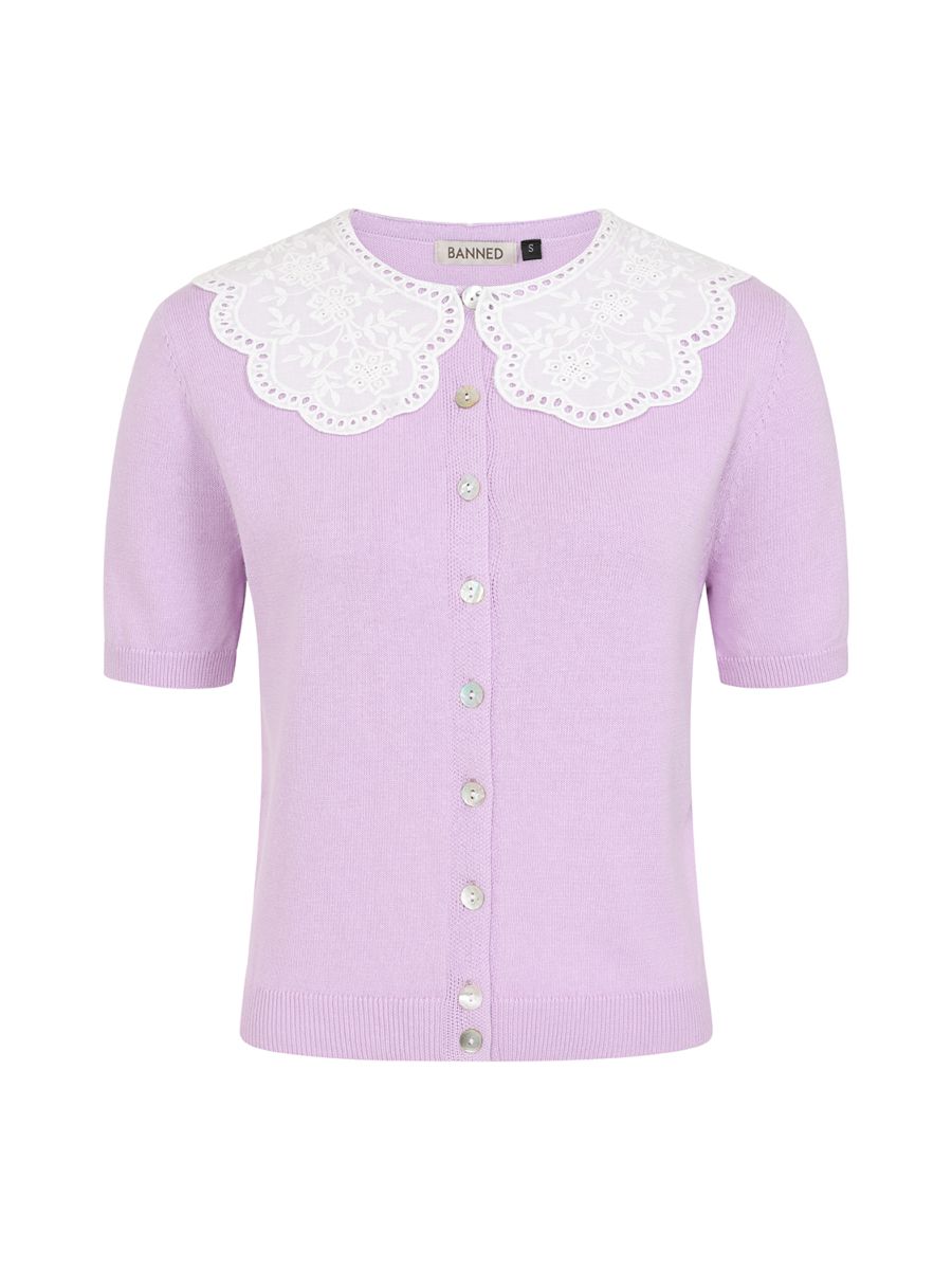 COLLAR CUTIE CARDIGAN Lilac