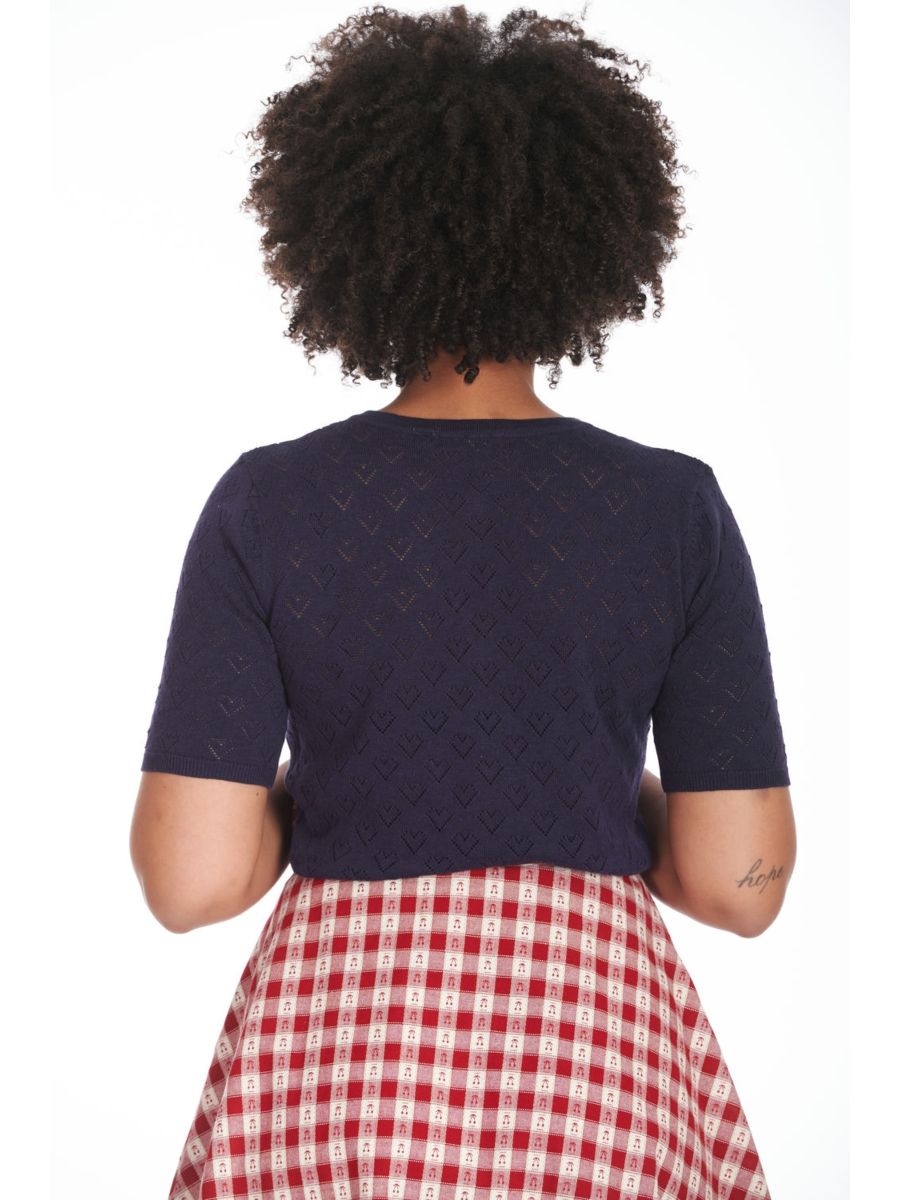 HEART BLOOMS CARDIGAN Navy