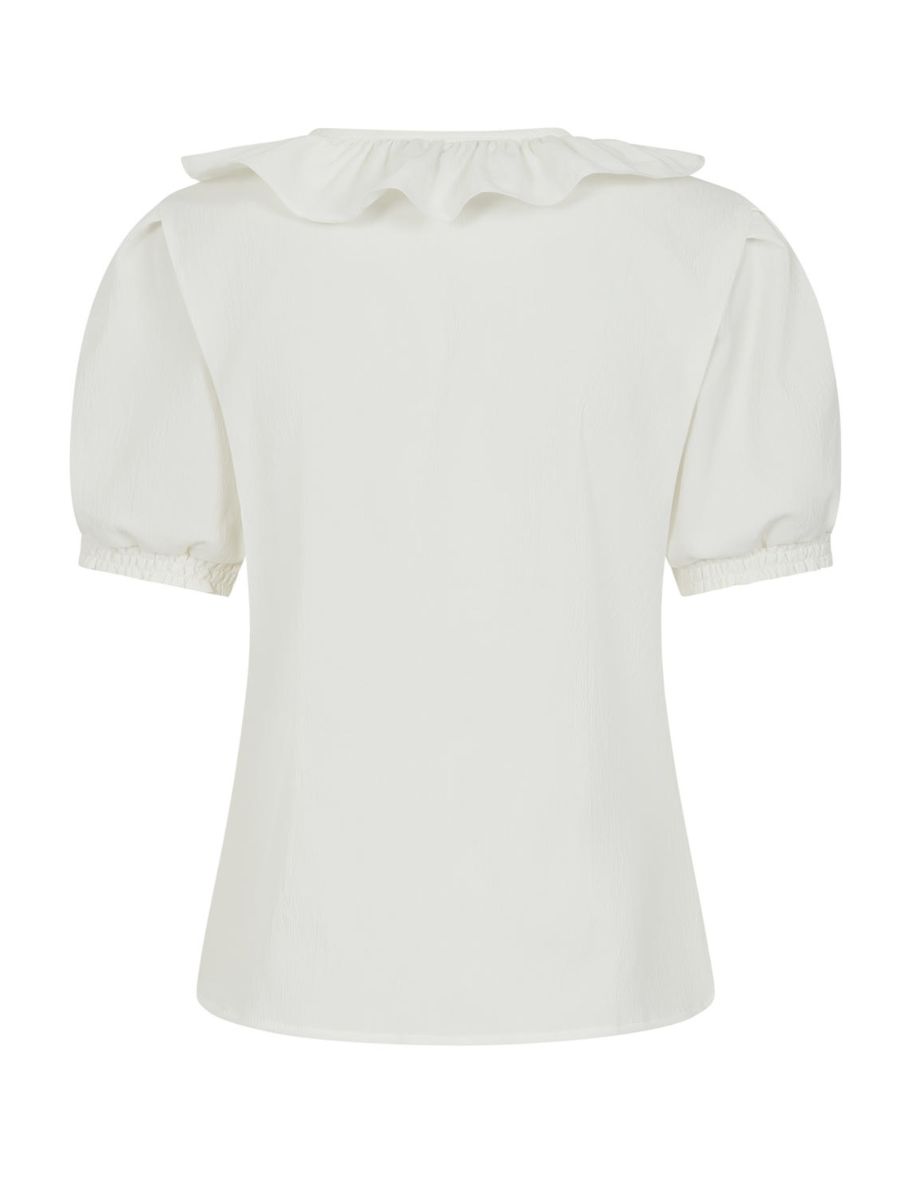 FRAN FRILL BLOUSE White