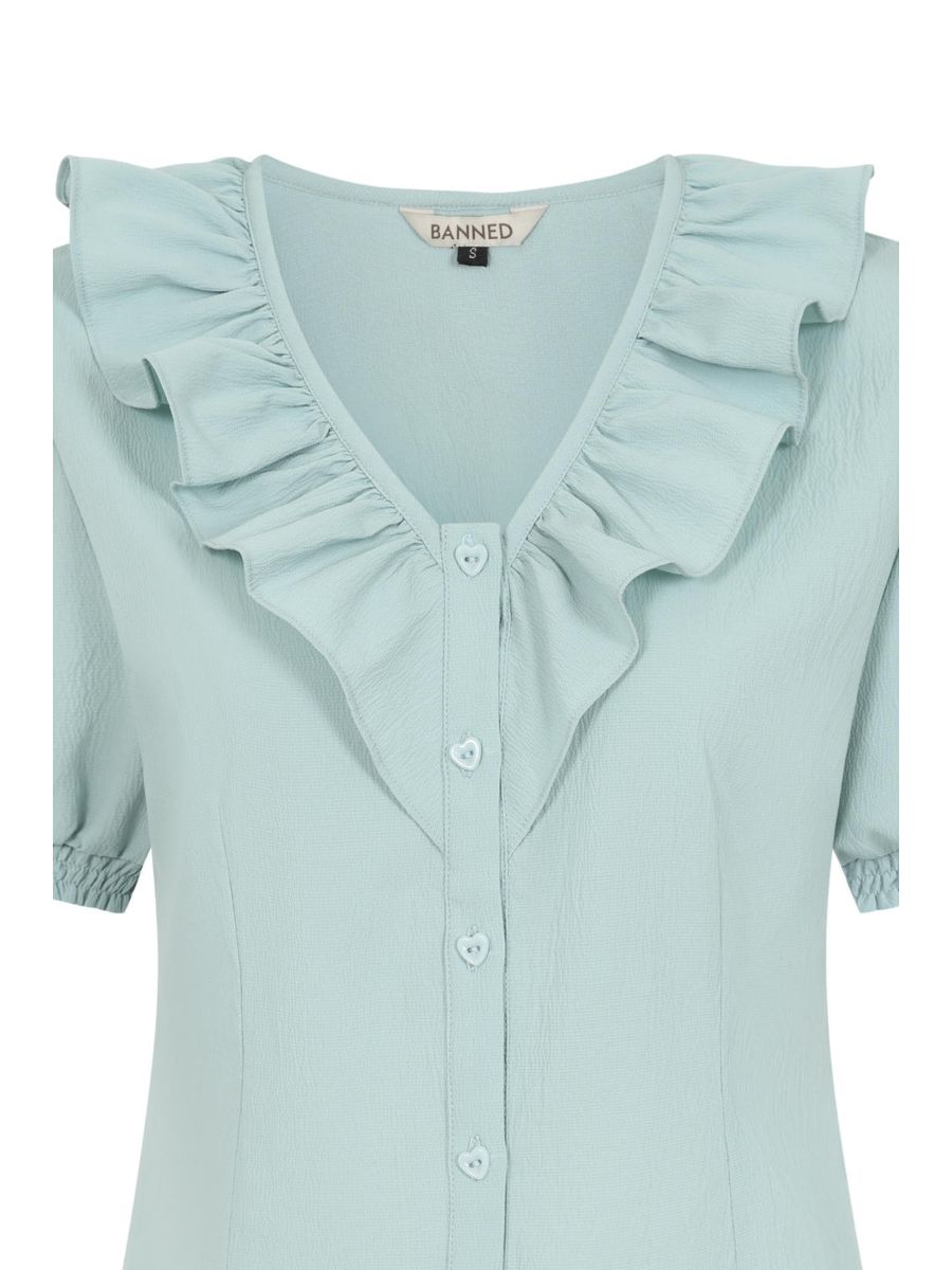FRAN FRILL BLOUSE Blue