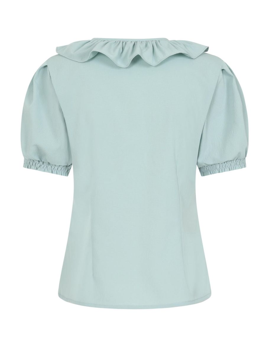 FRAN FRILL BLOUSE Blue