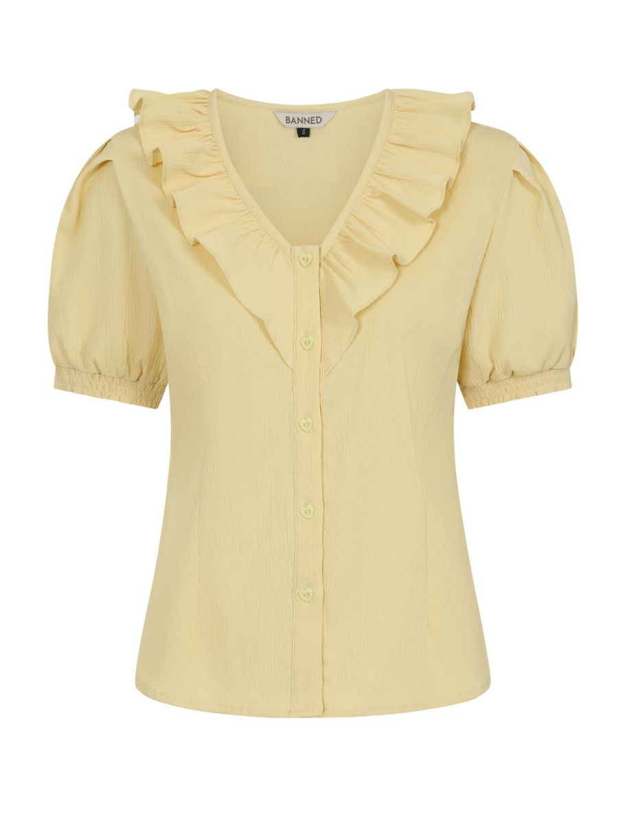 FRAN FRILL BLOUSE Peach