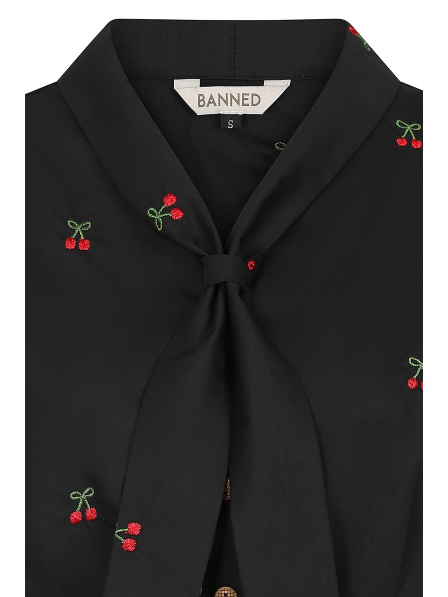 CHERRY VIBES BLOUSE Black