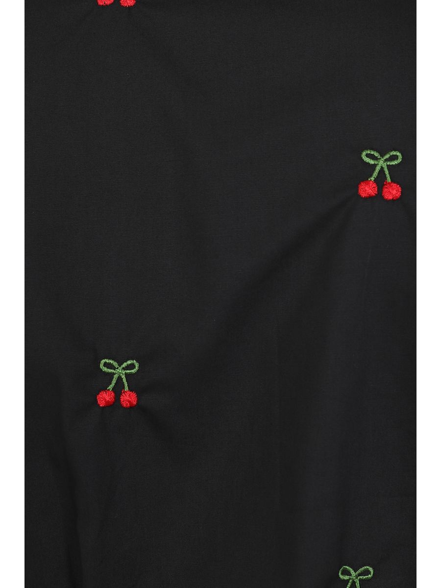 CHERRY VIBES BLOUSE Black