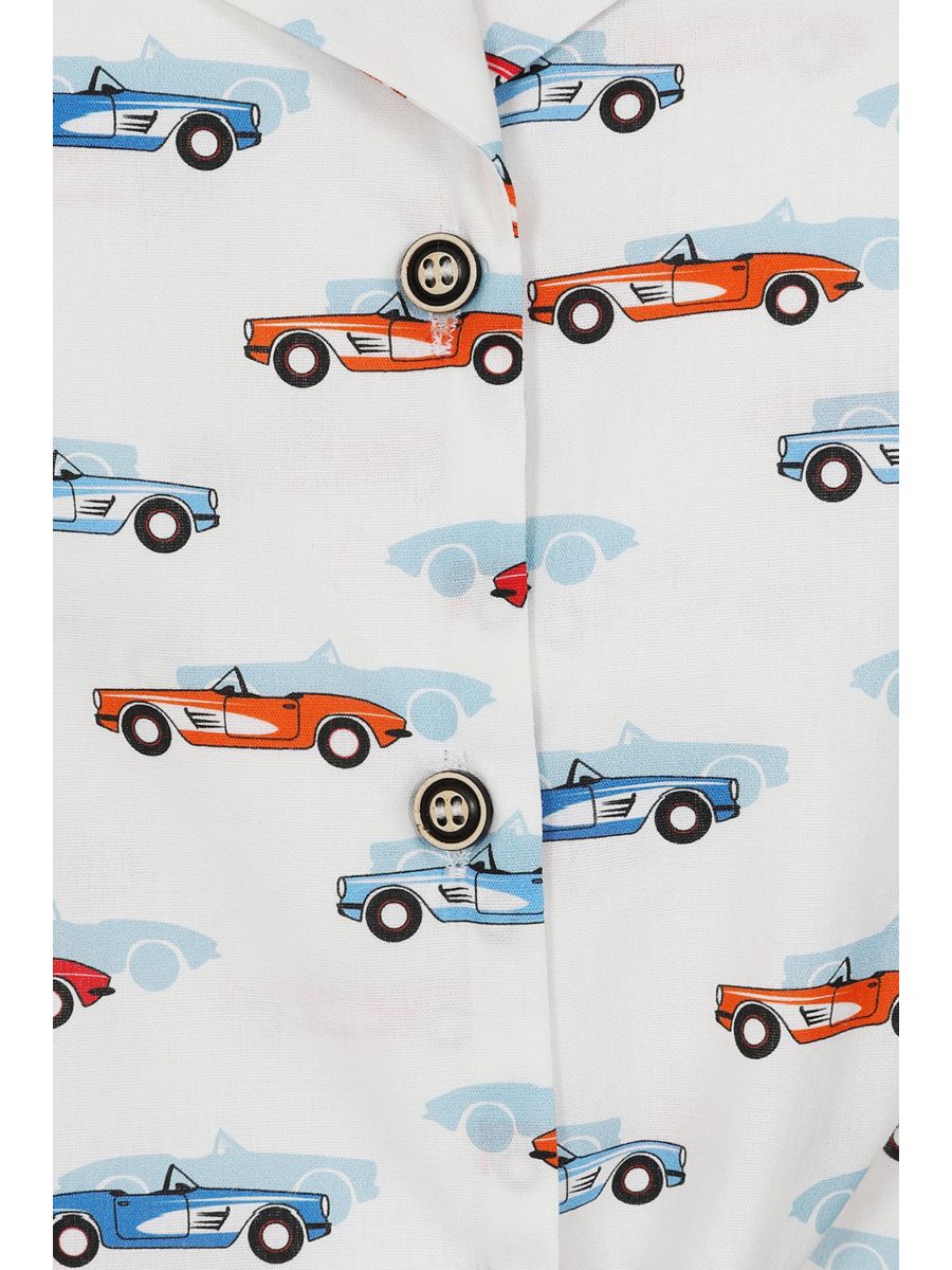 SANDY RETRO CAR BLOUSE White