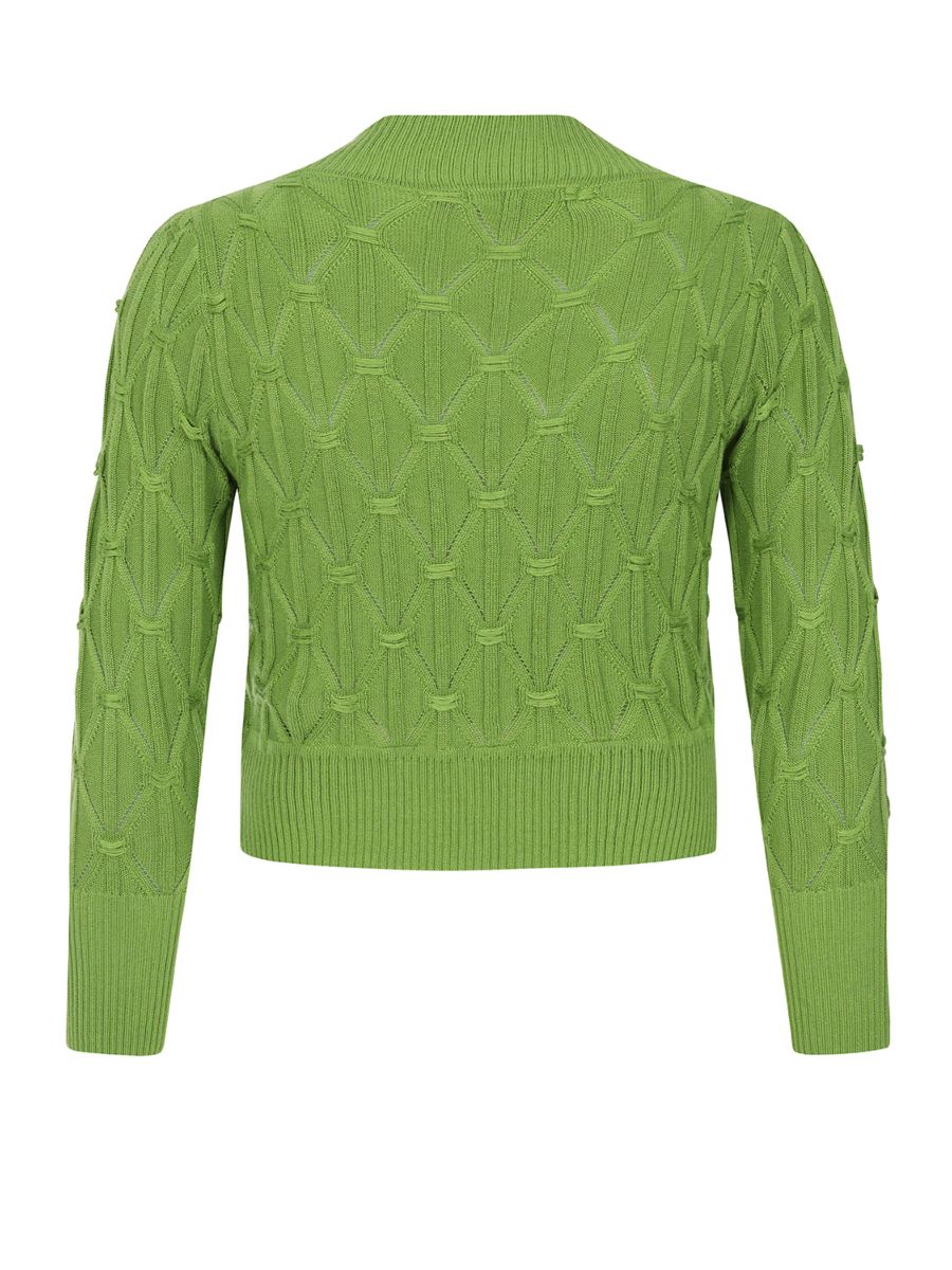BANNED RETRO Eden Diamond Knit bolero Green