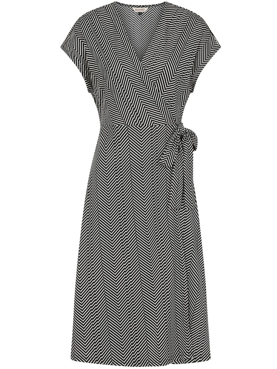 MAY CHEVRON DRESS Black