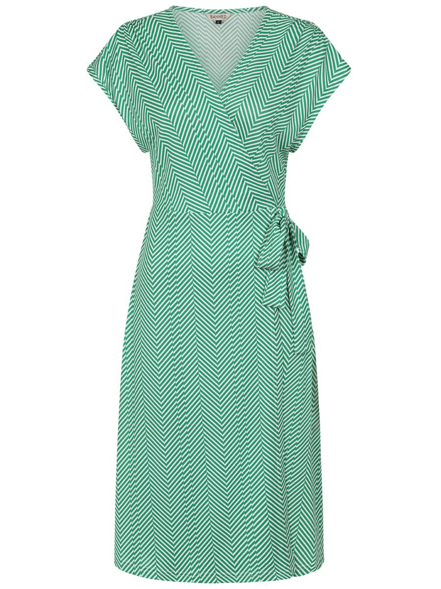 MAY CHEVRON DRESS Green