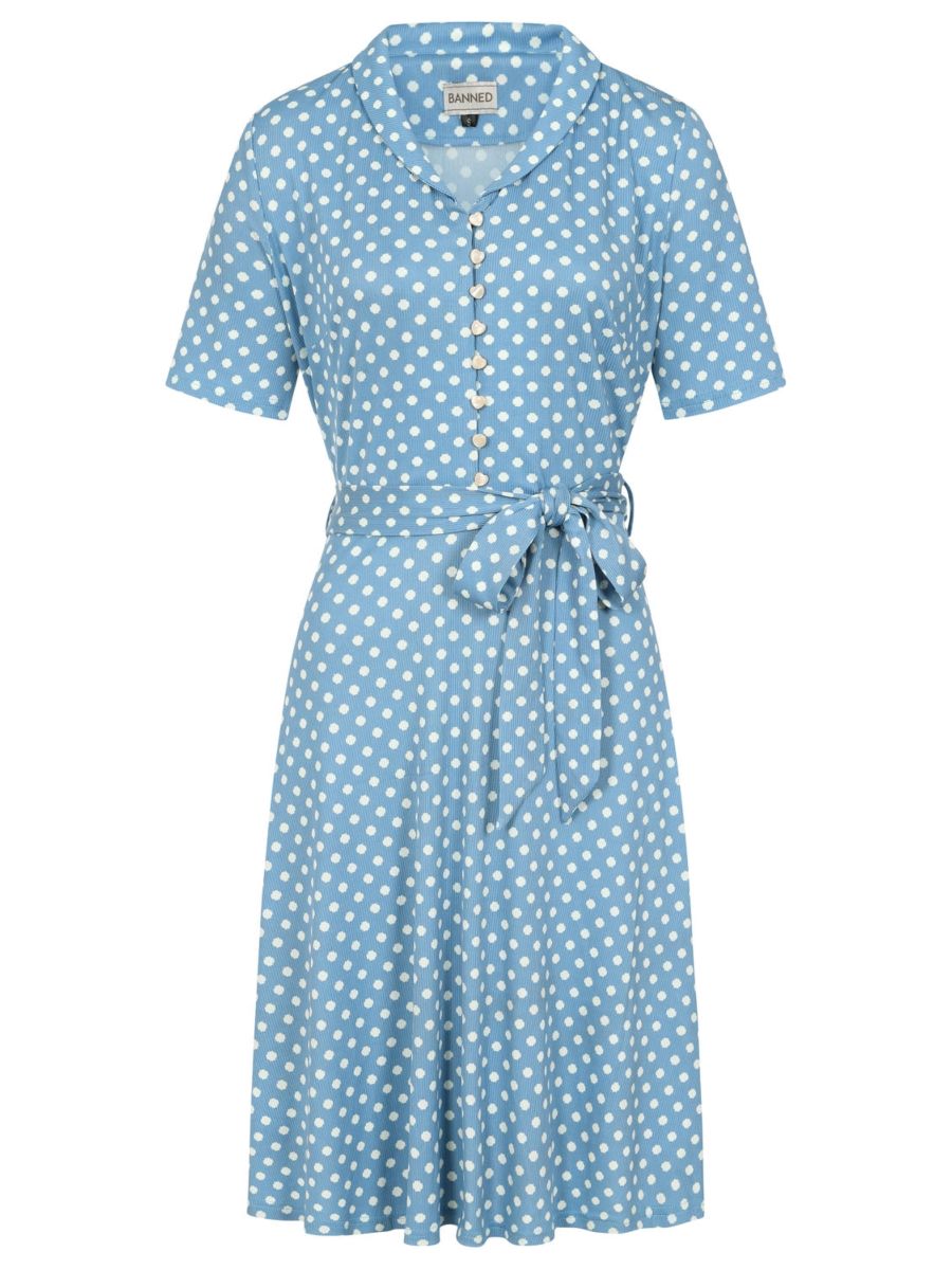 ELLEN SPOT DRESS Blue