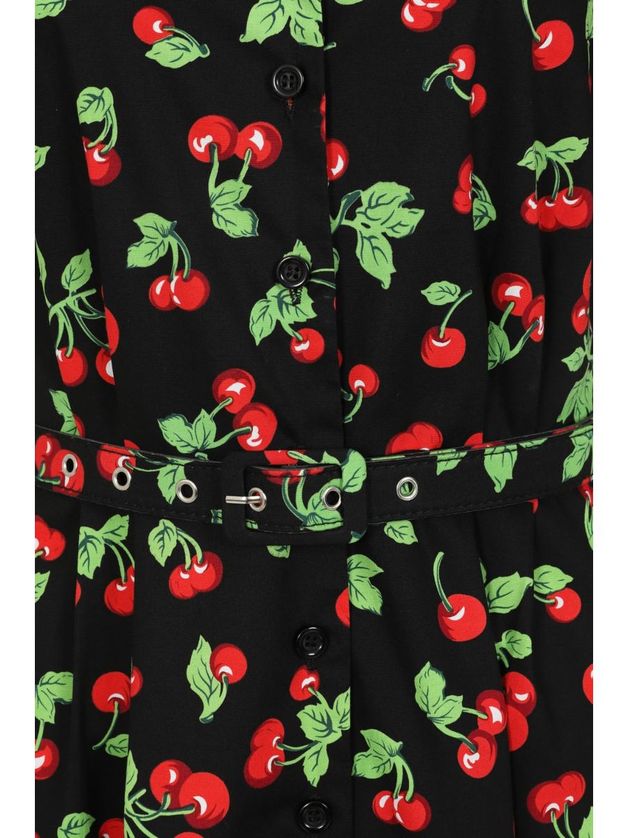 DARLA CHERRIES DRESS Black