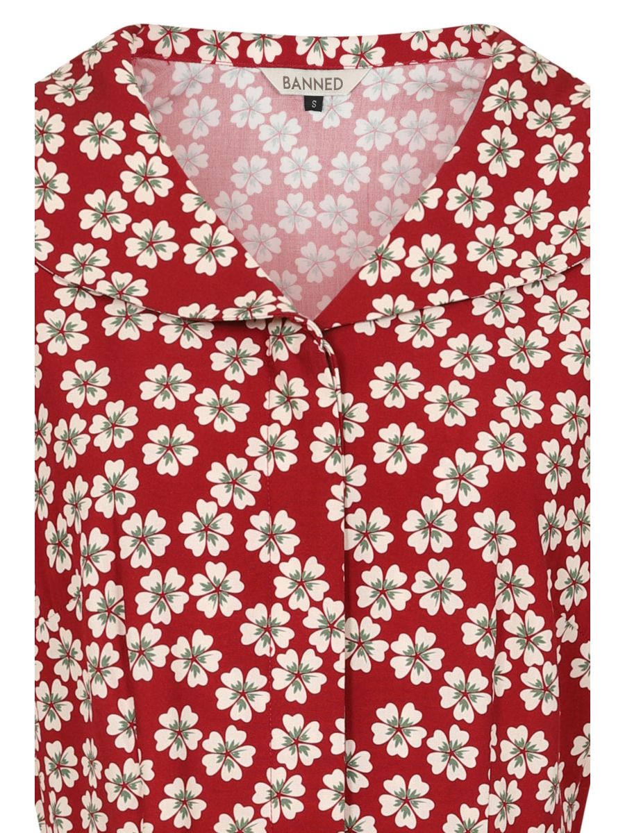 Elodie 40s blossom dress Red