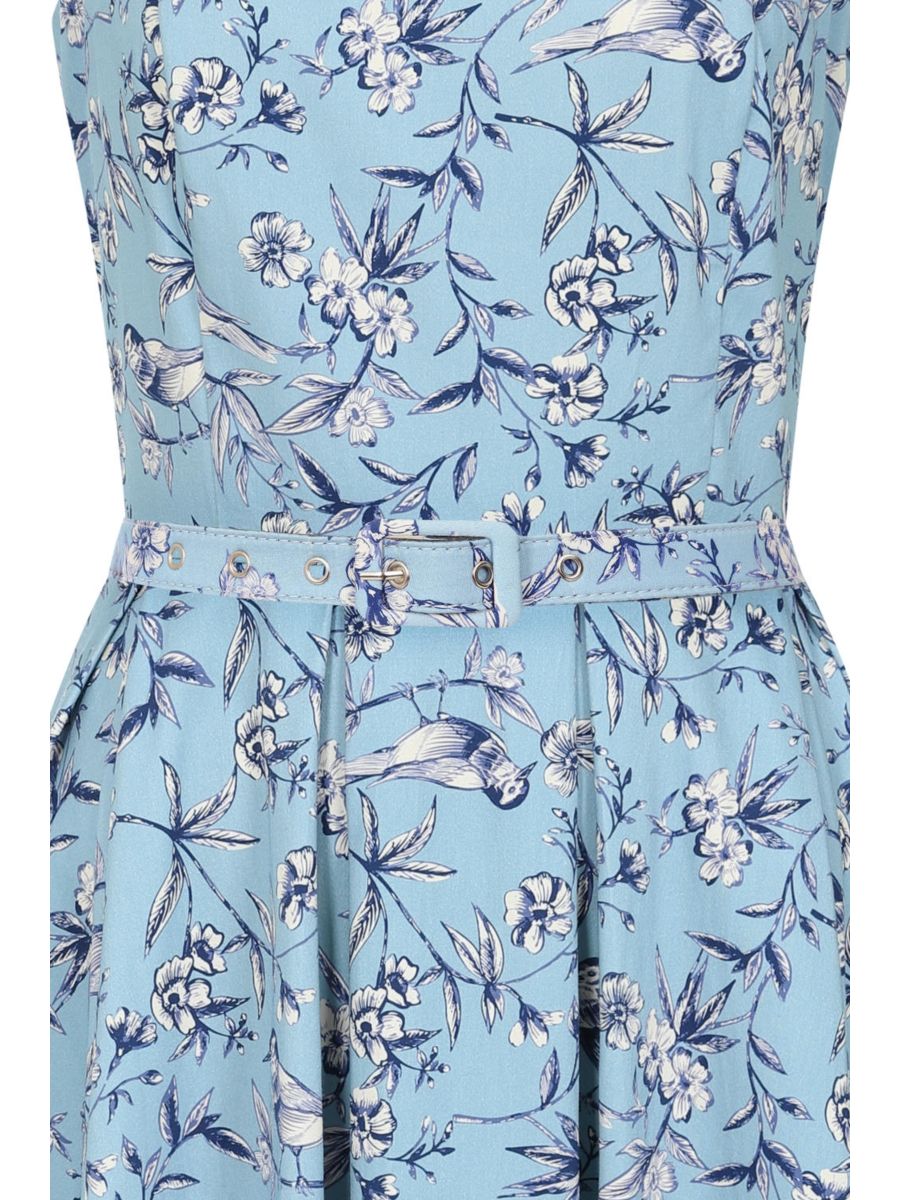 June toile swing dress Light Blue