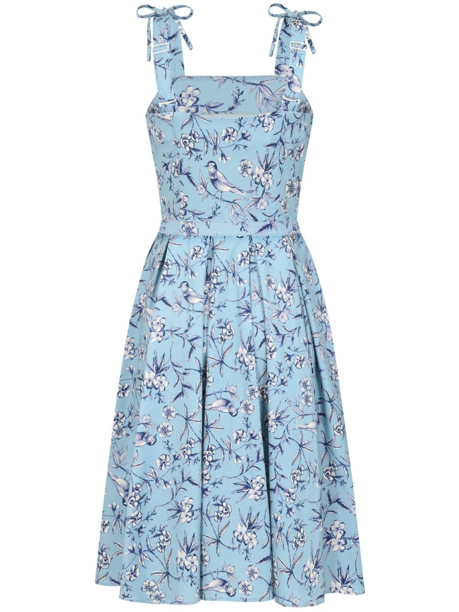 June toile swing dress Light Blue