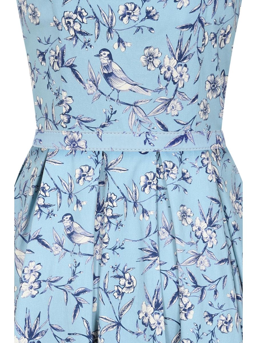 June toile swing dress Light Blue