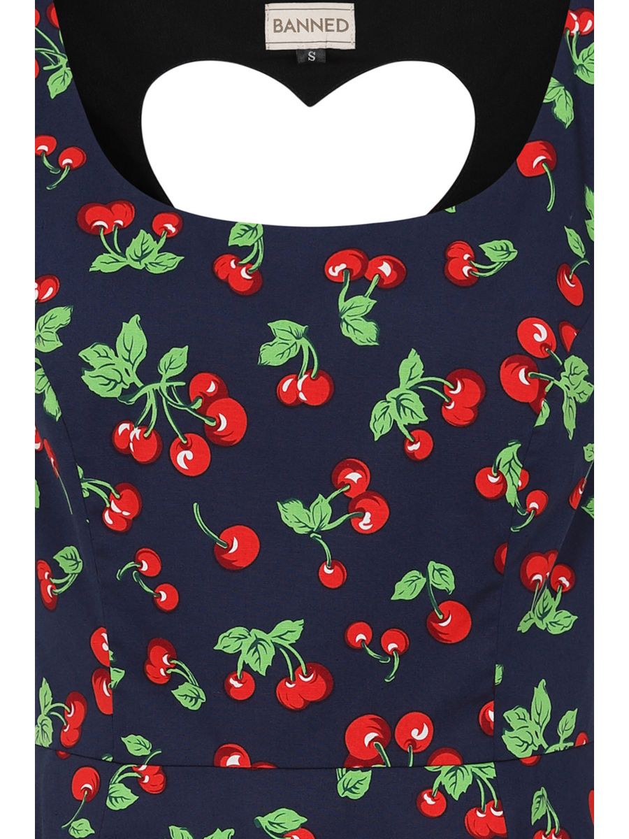 NORA HEART CHERRY DRESS Navy