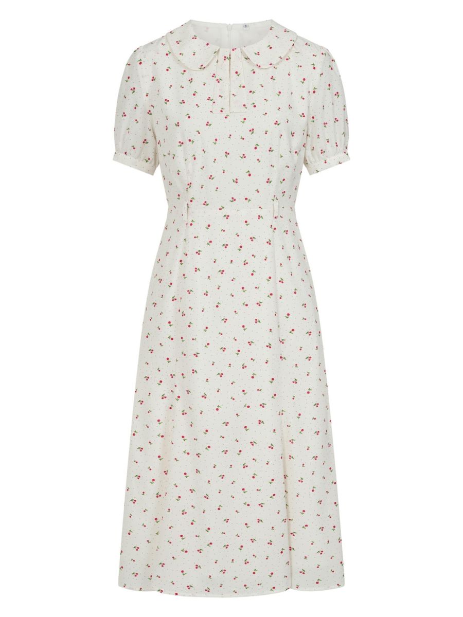 LUCILLE CHERRY DRESS White