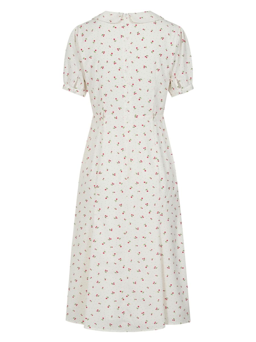 LUCILLE CHERRY DRESS White