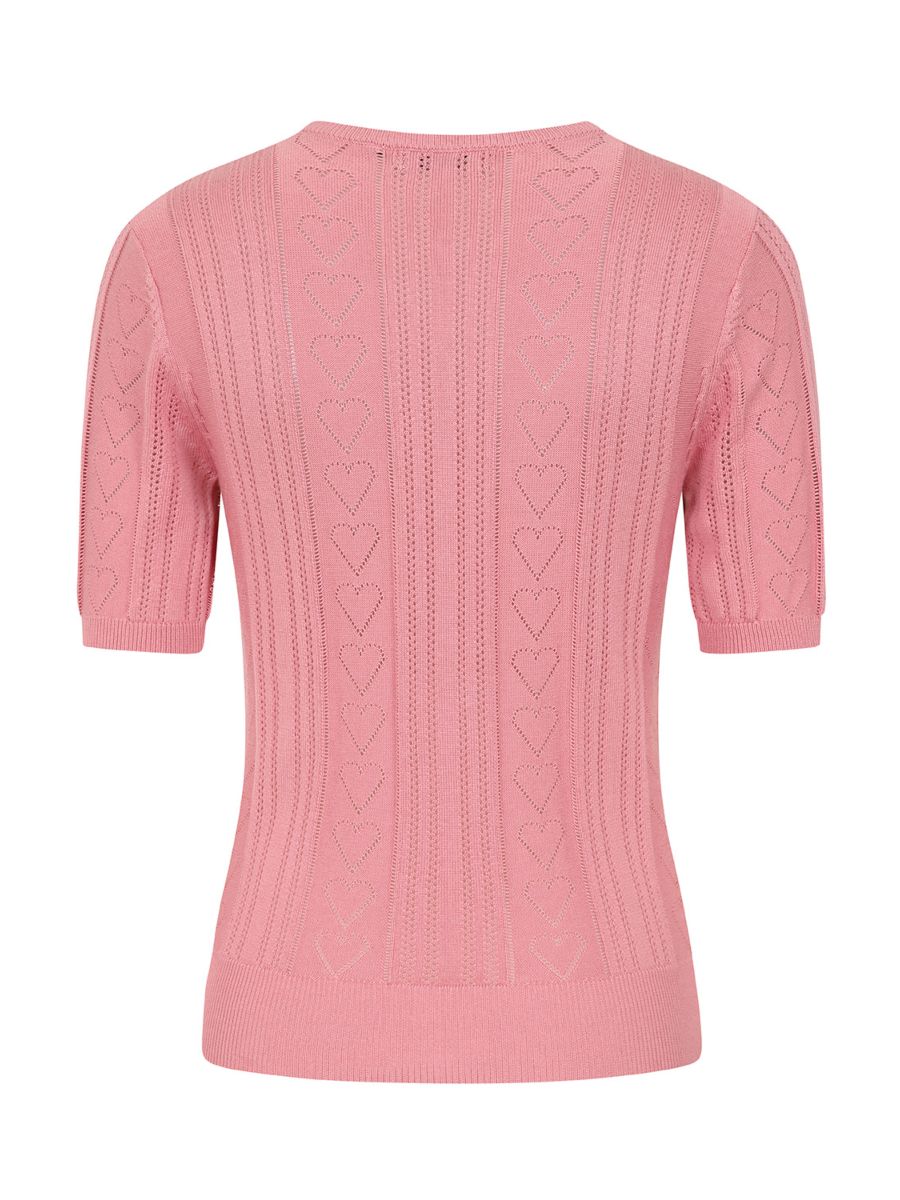 Banned Retro 50s Ruby Heart Jumper-Blush